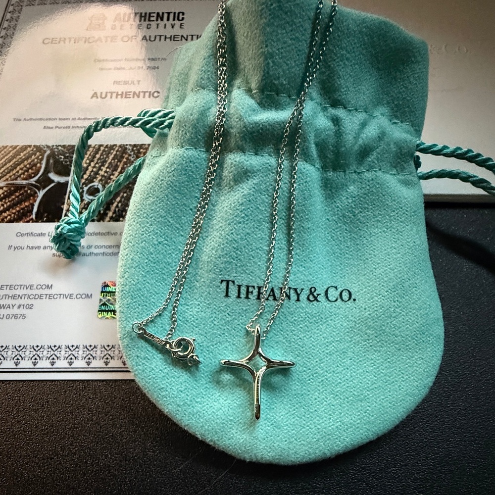 Tiffany & Co. Platinum 18" pendant and necklace with a Certificate of Authentici